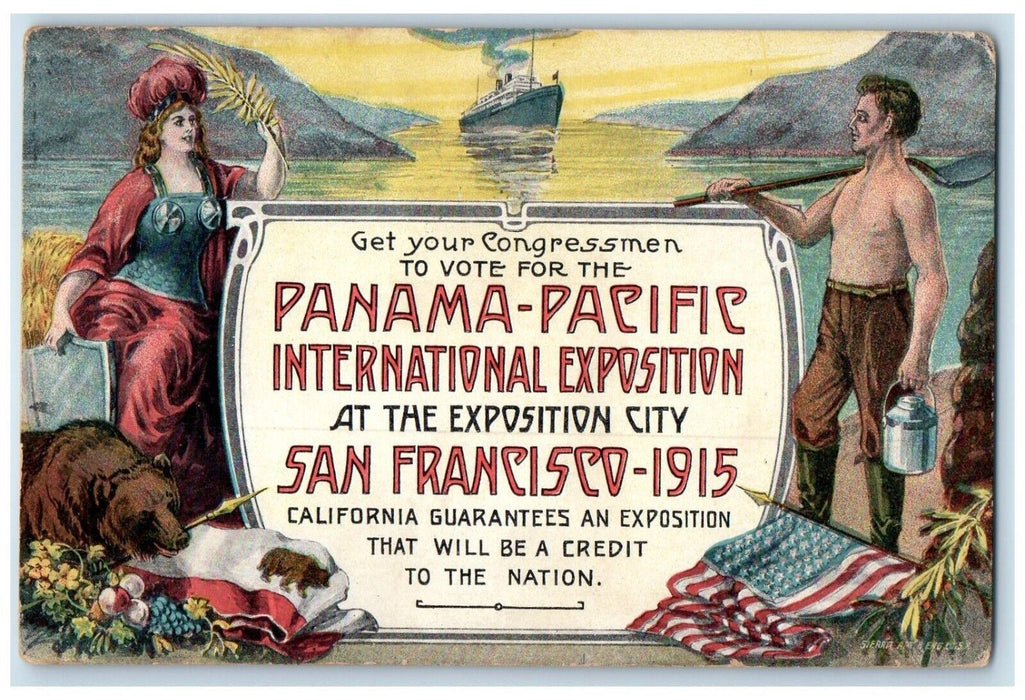 1910 Congressman Vote Panama Pacific Exposition City San Francisco CA Postcard