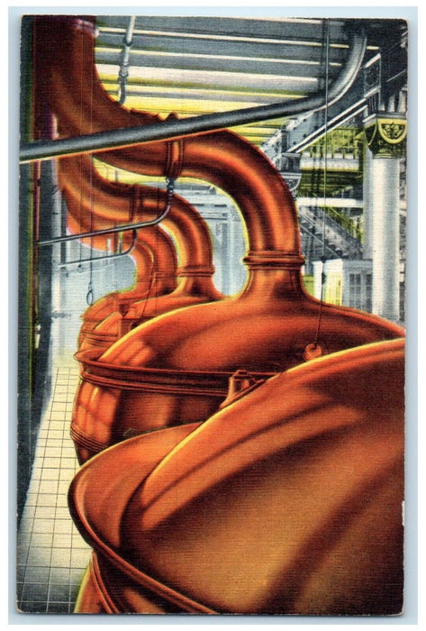 Budweiser Anheuser Busch Copper Brew Kettles St. Louis Missouri MO Postcard