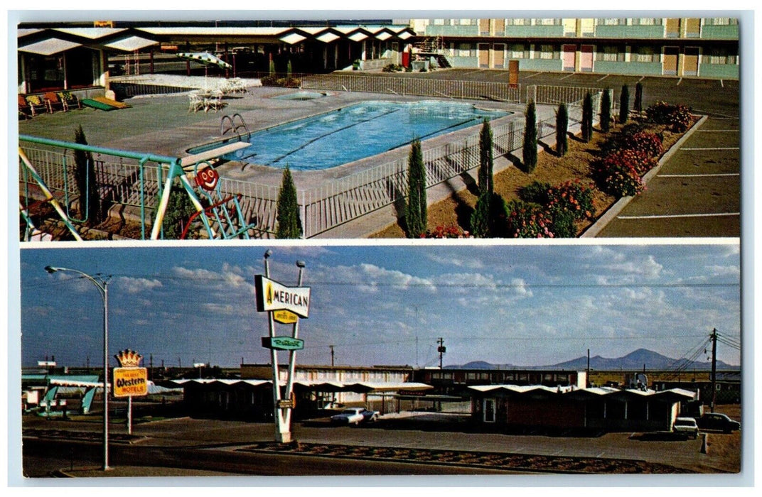 American Motor Inn & Restaurant Lordsburg New Mexico NM Dual View Postcard