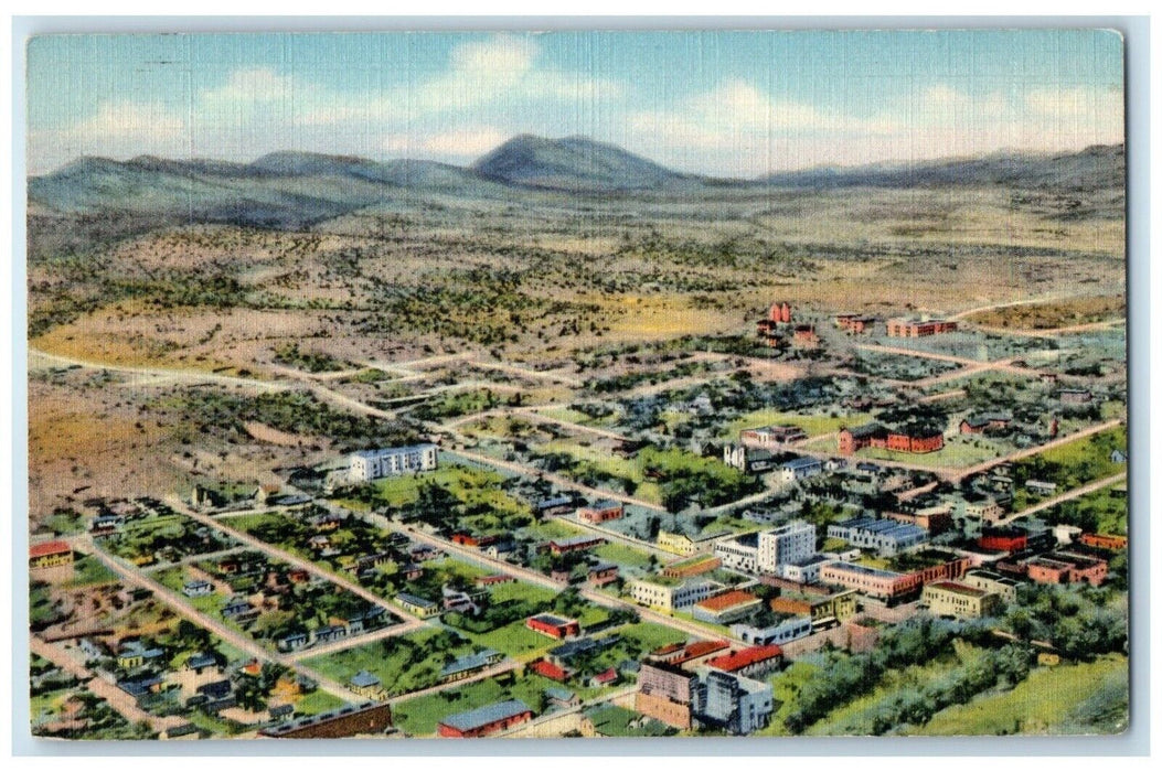 1940 Aerial View Of Silver City New Mexico NM Posted Vintage Postcard