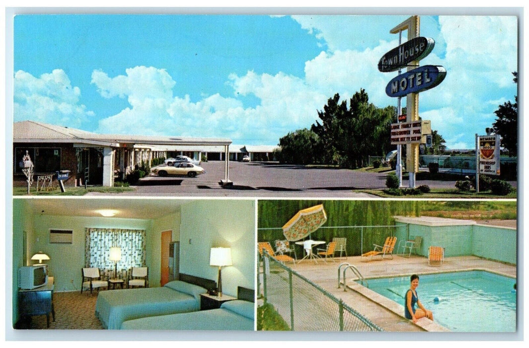 c1960's Town House Motel Las Cruces New Mexico NM Multiview Vintage Postcard