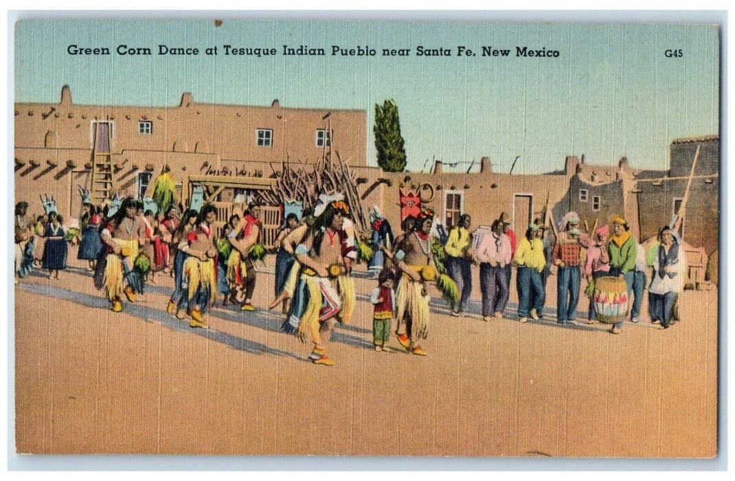 Green Corn Dance At Tesuque Indian Pueblo Near Santa Fe New Mexico NM Postcard