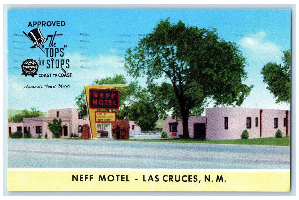 1956 Neff Motel Roadside Las Cruses New Mexico NM Posted Vintage Postcard