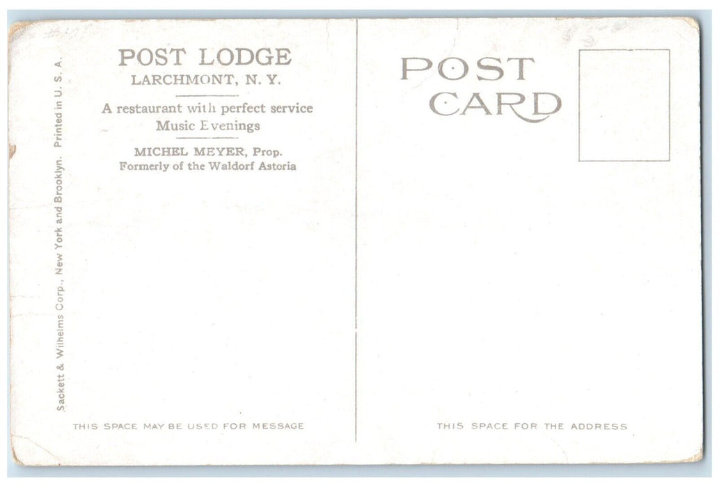 c1920 Interior View Main Dining Room Post Lodge Larchmont New York NY Postcard
