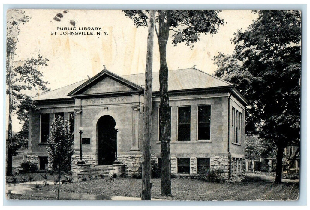 1916 Exterior View Public Library St Johnsville New York Posted Antique Postcard