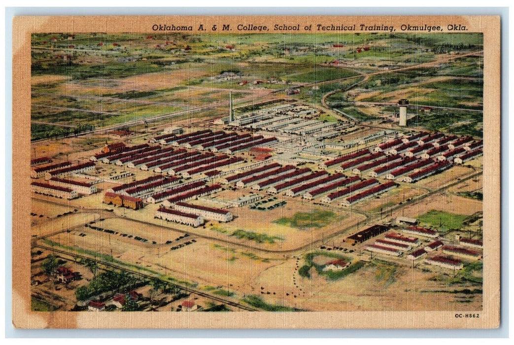 1940 Oklahoma A. M. College School Technical Training Okmulgee Oklahoma Postcard