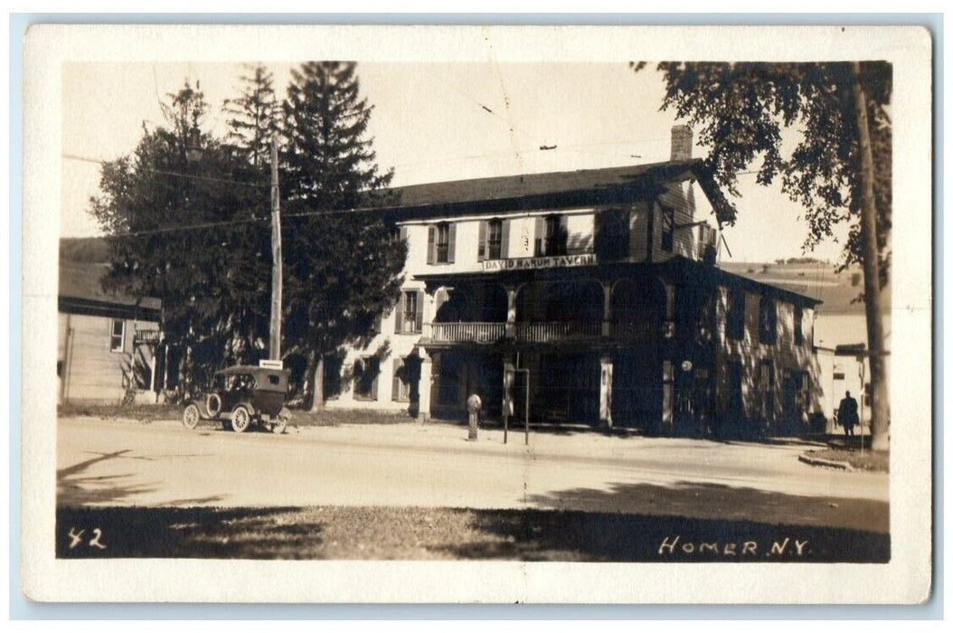 c1918 David Harum Tavern View Homer New York NY RPPC Photo Unposted Postcard