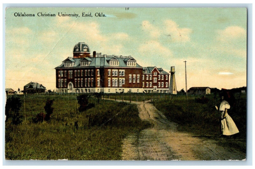 1911 Exterior Oklahoma Christian University Building Enid Oklahoma OK Postcard