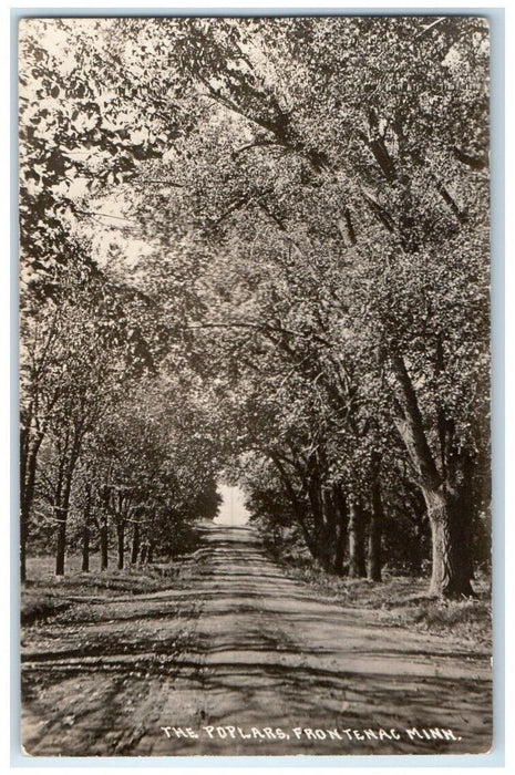 c1910's The Poplars Road View Frontenac Minnesota MN RPPC Photo Postcard
