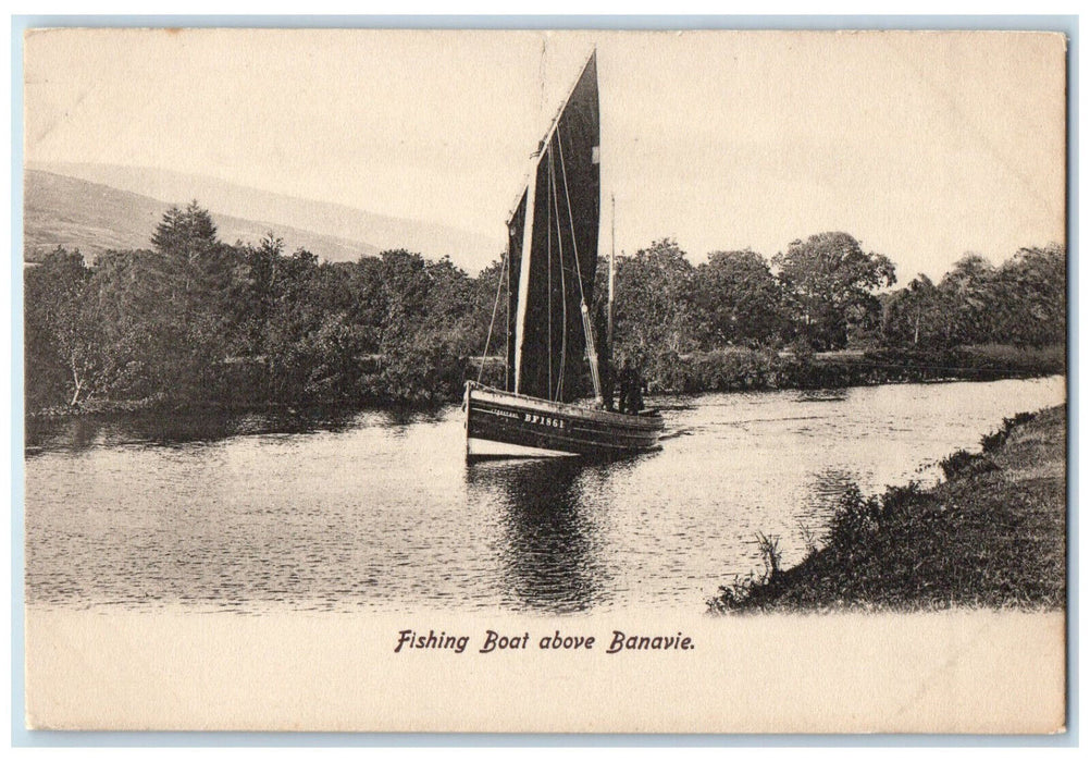 c1910 Fishing Boat Above Banavie Highland Council Area of Scotland Postcard