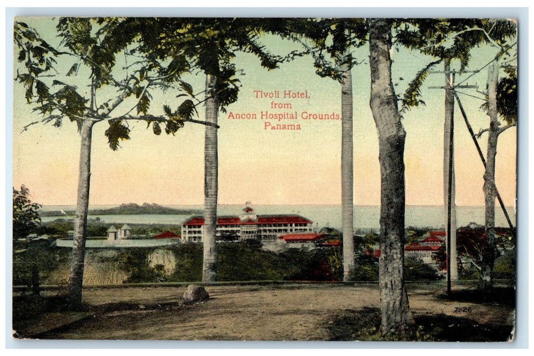 c1910 Tivoli Hotel From Ancon Hospital Grounds Panama Unposted Postcard