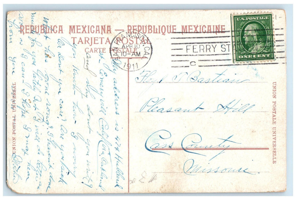 1911 Chan Hotel Avenida De La Libertad Orizaba Mexico Trolley Car Postcard