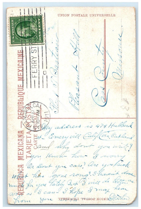 1911 Chan Hotel Avenida De La Libertad Orizaba Mexico Trolley Car Postcard