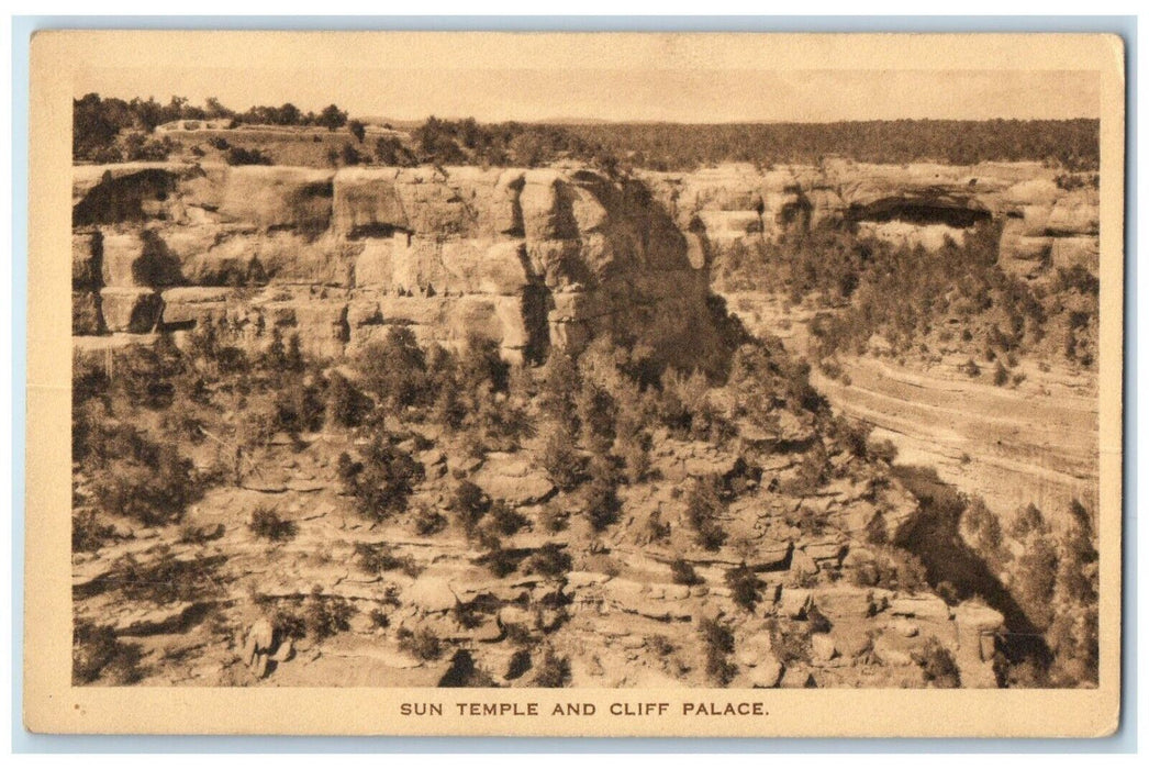 c1940 Sun Temple Cliff Palace Mesa Verde National Park Mancos Colorado Postcard