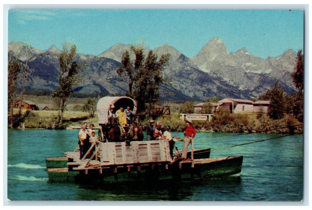 c1960 Snake River Moose Bridge Ferry Grand Teton National Park Wyoming Postcard