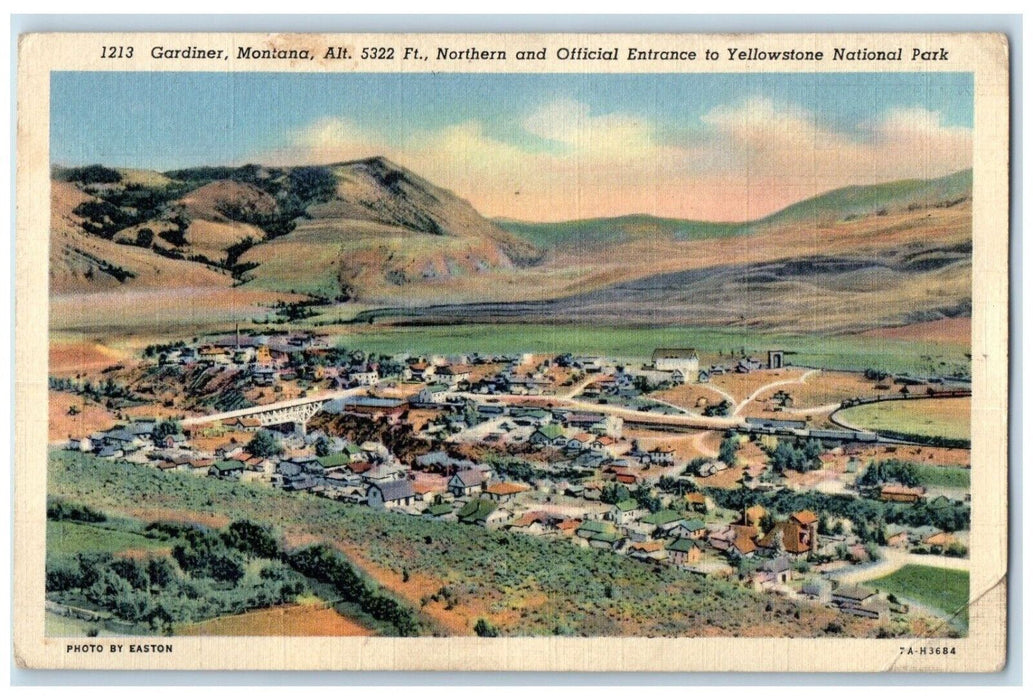 c1940 Northern Official Entrance Yellowstone Park Gardiner Montana MT Postcard