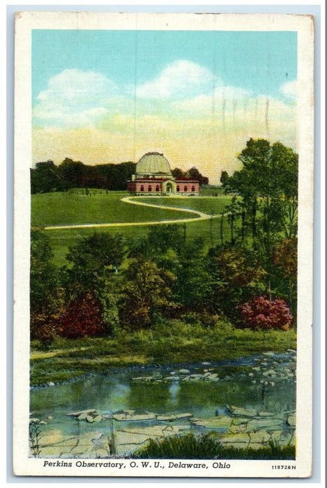 1950 View Of Perkins Observatory OWU Delaware Ohio OH Posted Vintage Postcard