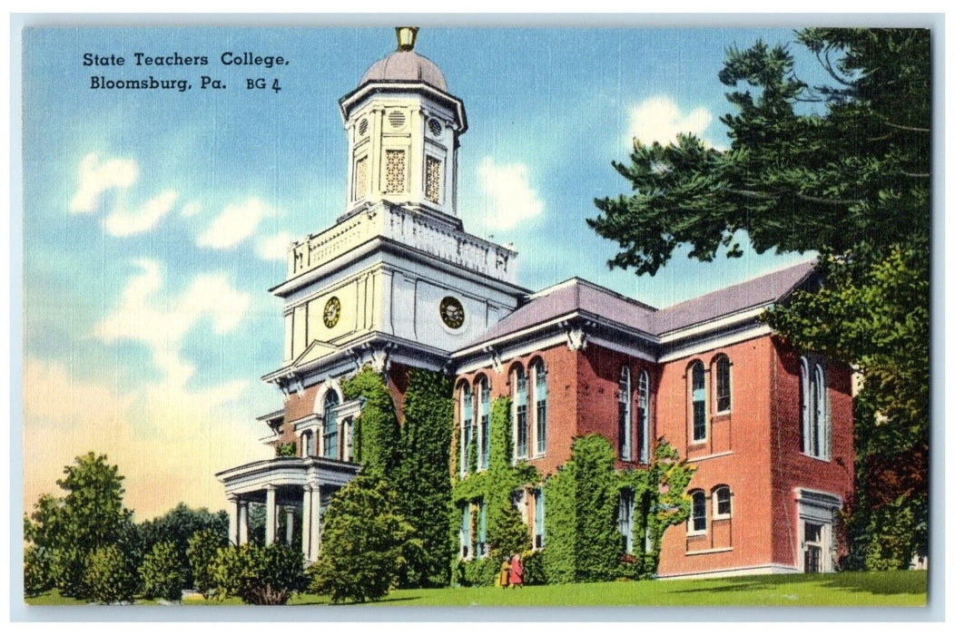 1940 State Teachers College Building Bloomsburg Pennsylvania PA Vintage Postcard