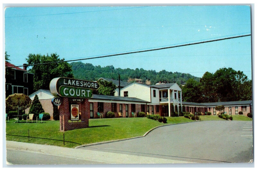 c1950's The Lakeshore Court Motel Roadside Ashville North Carolina NC Postcard