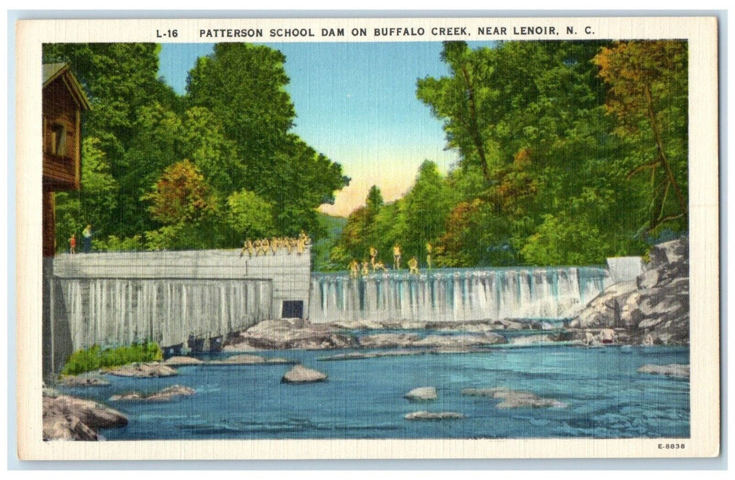 c1930's Patterson School Dam On Buffalo Creek Lenoir North Carolina NC Postcard