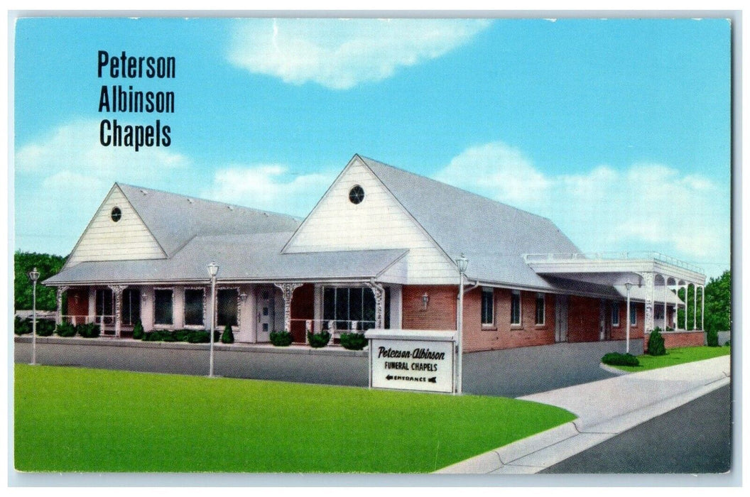 c1960 Peterson-Albinson Chapels Funeral Home Cedar Pennsylvania Vintage Postcard