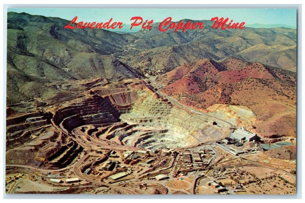 c1960 Lavender Pit Copper Mine Mining Operation Arizona Petley Vintage Postcard0