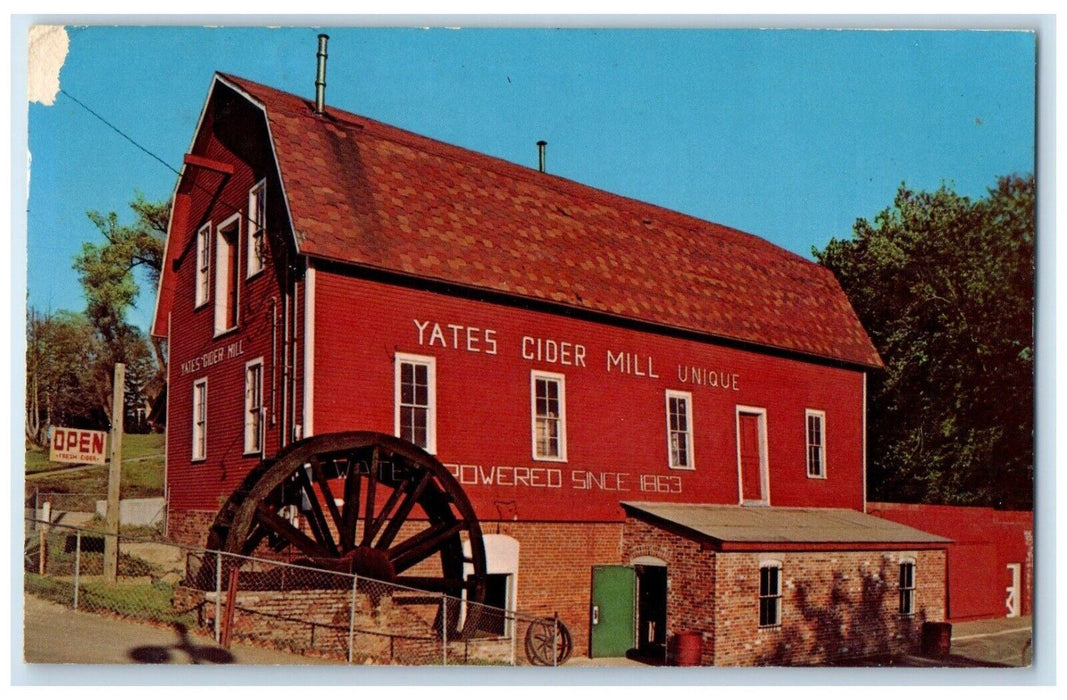 1969 Yates Cider Mill Unique Dequindre 23 Mile Road Rochester Michigan Postcard