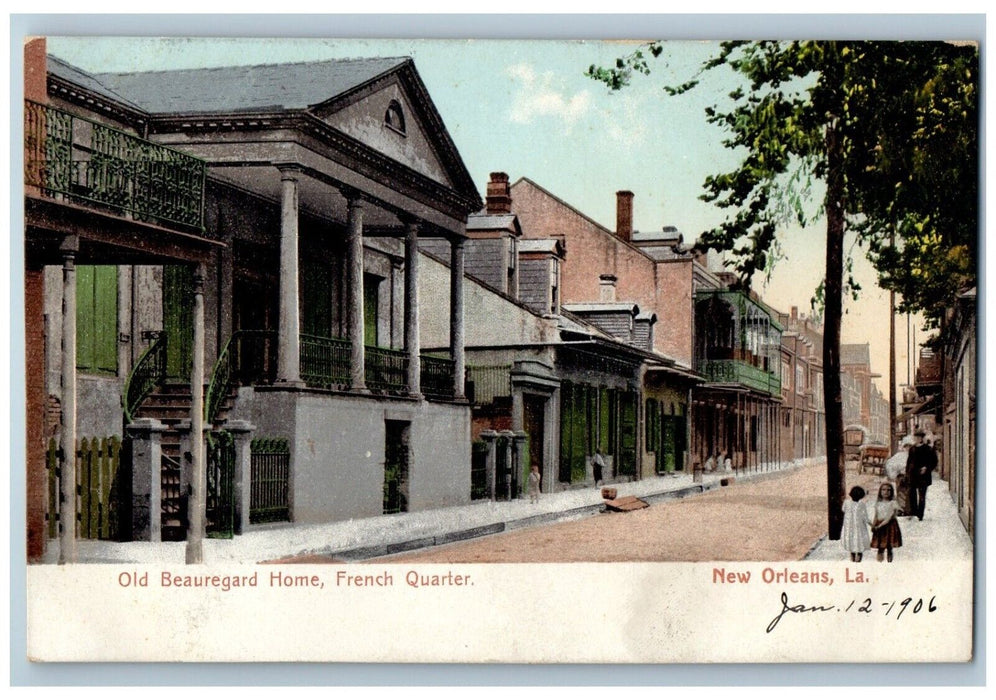 1906 Old Beauregard Home French Quarter New Orleans Louisiana LA Posted Postcard