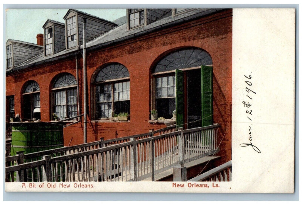 1906 A Bit Of Old Building New Orleans Louisiana LA Unposted Antique Postcard