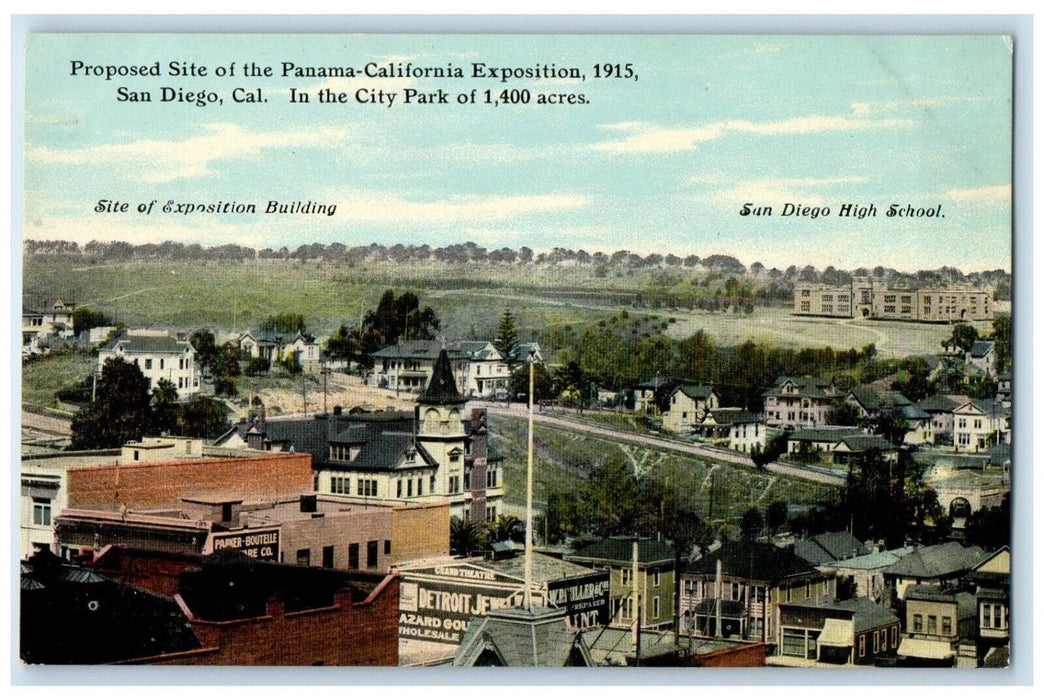 Panama California Expo Site Exposition Building San Diego High School Postcard