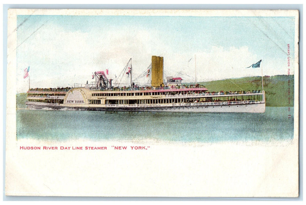c1905 Hudson River Day Line Steamer New York NY Unposted Antique Postcard