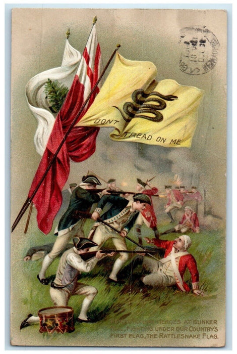 c1910's Revolutionary War Dont Tread On Me Rattlesnake Flag Winsch Back Postcard