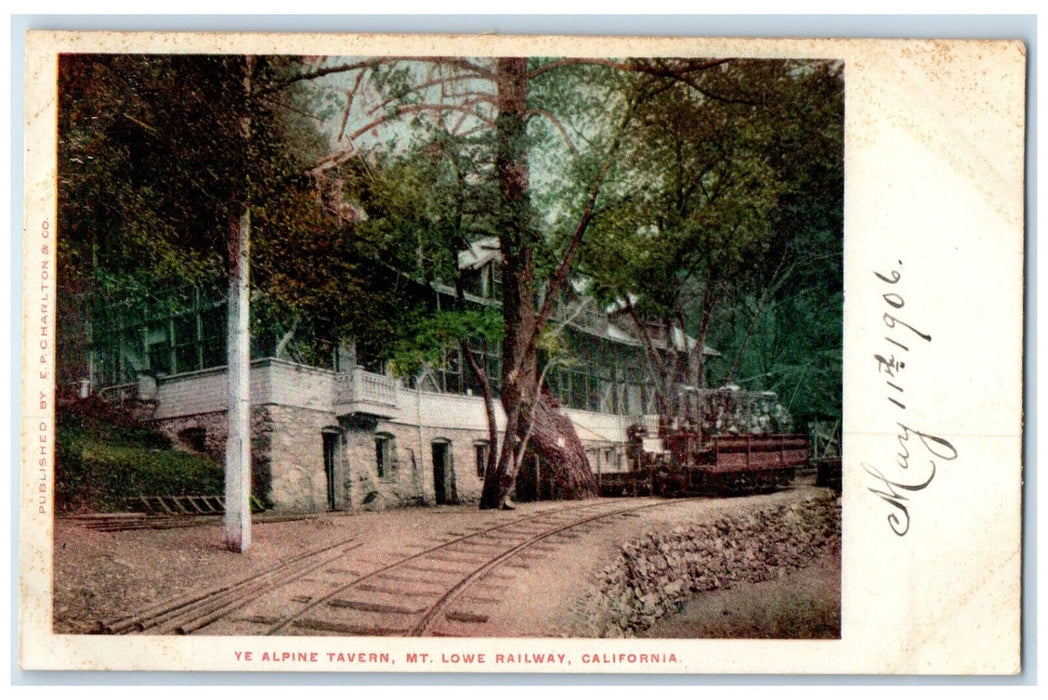 1906 Ye Alpine Tavern Mt. Lowe Railway California CA Antique Postcard