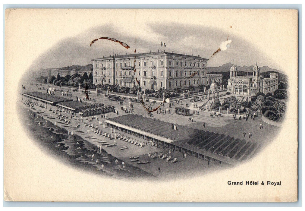 c1910 Grand Hotel & Royal Viareggio Tuscany Italy Antique Unposted Postcard