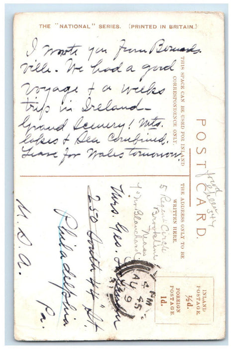 1907 Bank of Ireland College Green Dublin Ireland Antique Posted Postcard