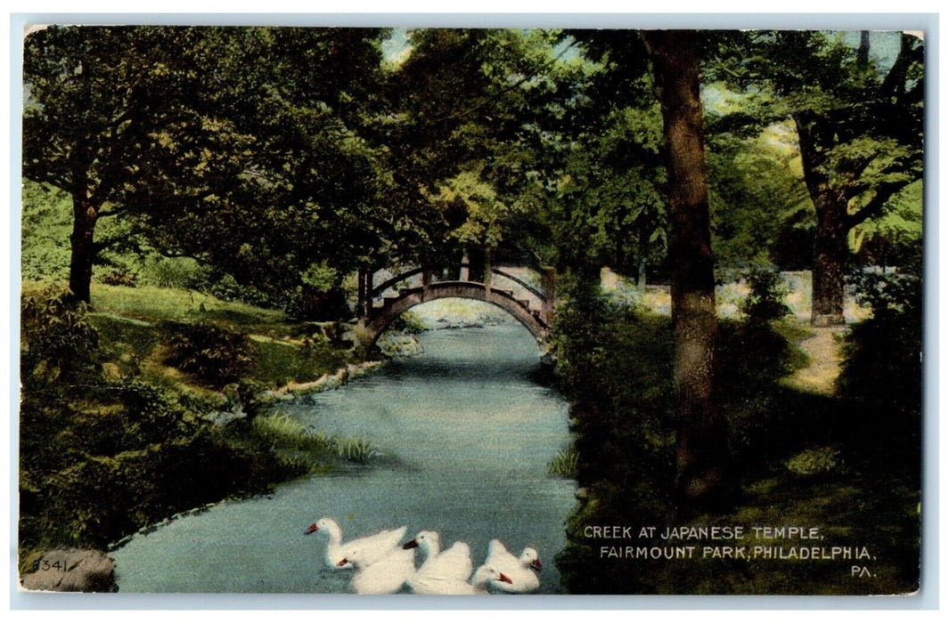 1912 Creek Japanese Temple Fairmount Park Philadelphia Pennsylvania PA Postcard