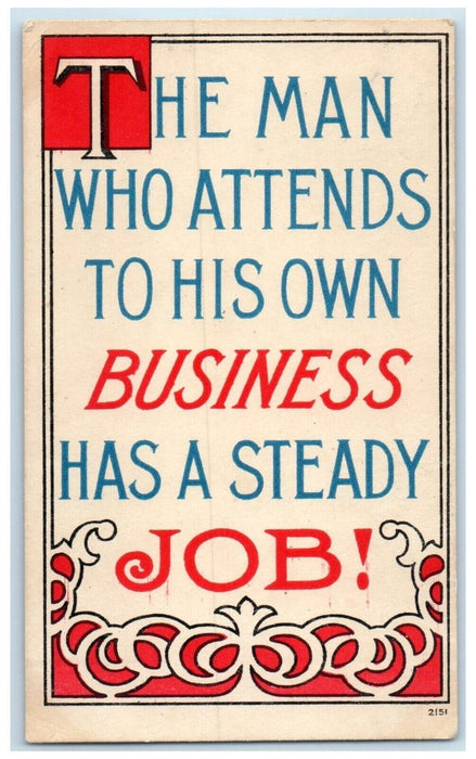 1908 Business Has A Steady Job Hobart Mills California CA Antique Postcard