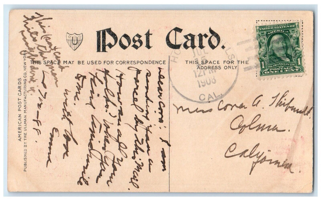 1908 Business Has A Steady Job Hobart Mills California CA Antique Postcard