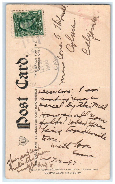 1908 Business Has A Steady Job Hobart Mills California CA Antique Postcard