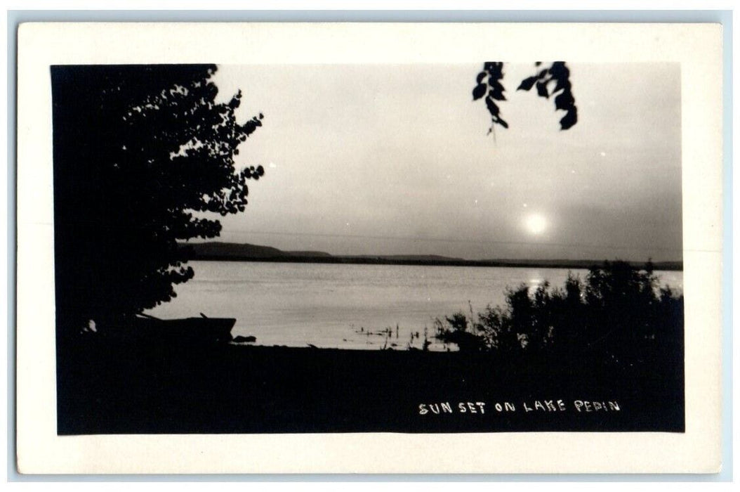 c1918 Sun Set View On Lake Pepen Minnesota MN RPPC Photo Unposted Postcard