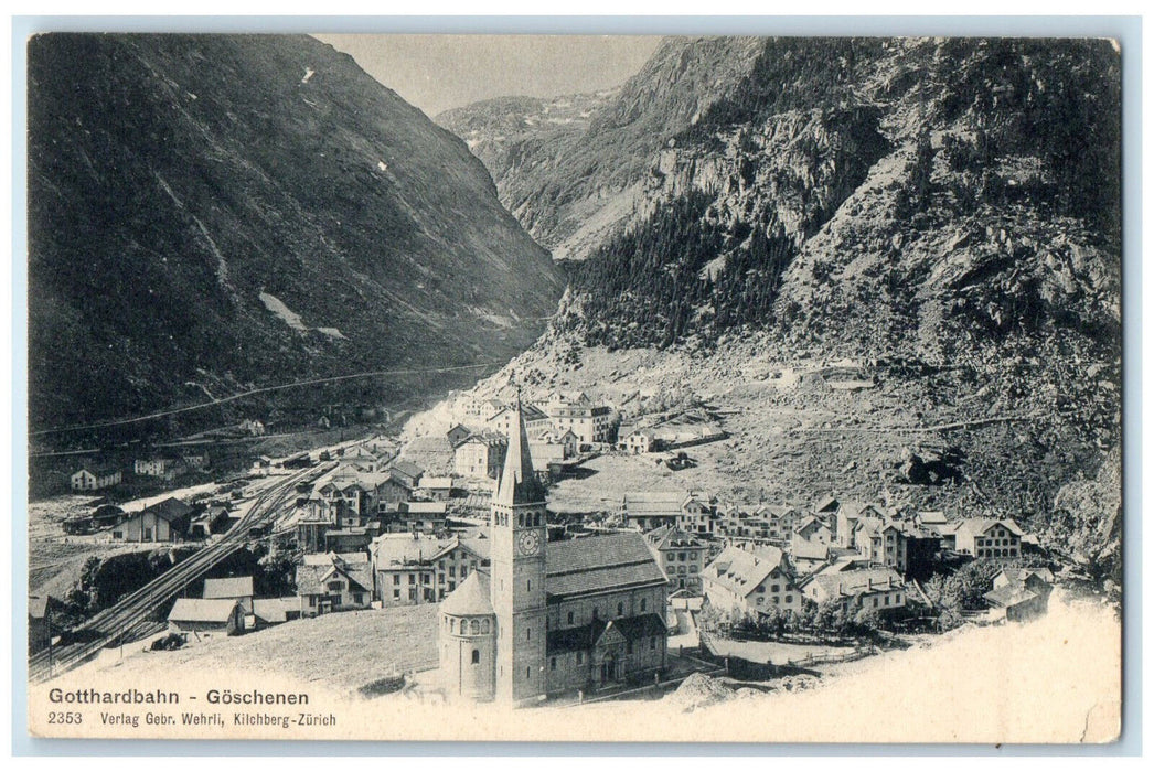 c1905 Goschenen Gotthard Railway Switzerland Unposted Antique Postcard