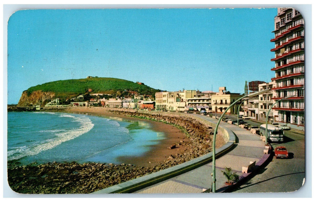 1970 Olas Altas Beach and Boulevard Mazatlan Mexico Vintage Postcard