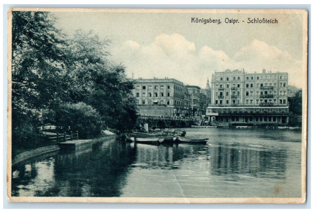 1928 Lower Pond Scene at Königsberg Germany Posted Vintage Postcard