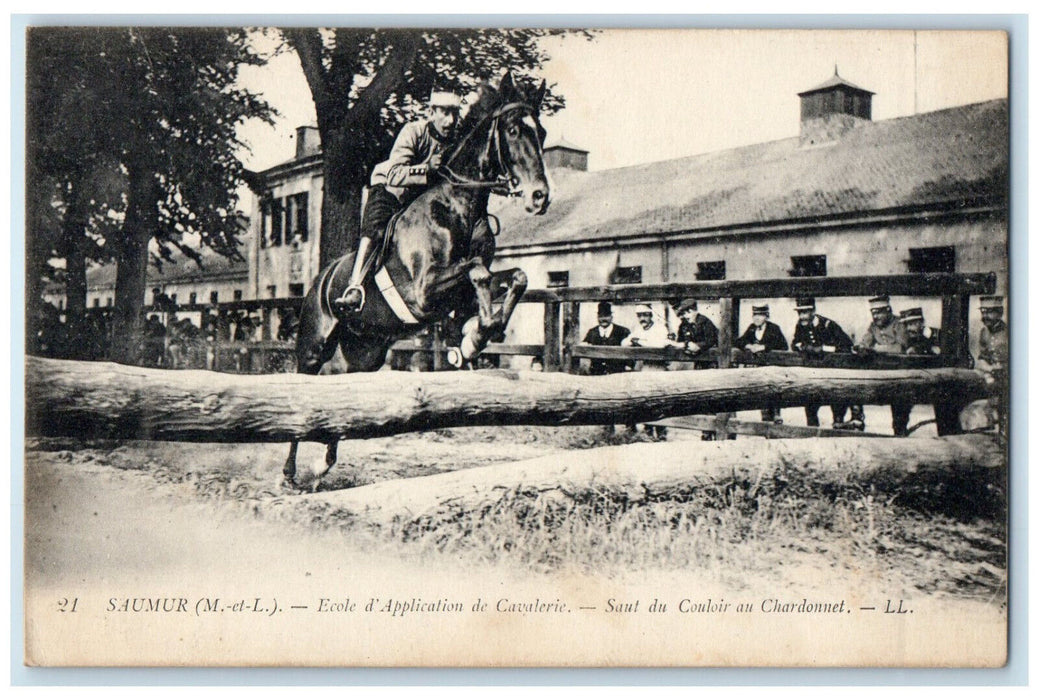 c1910 Cavalry Application School From Corridor to Chardonnet France Postcard