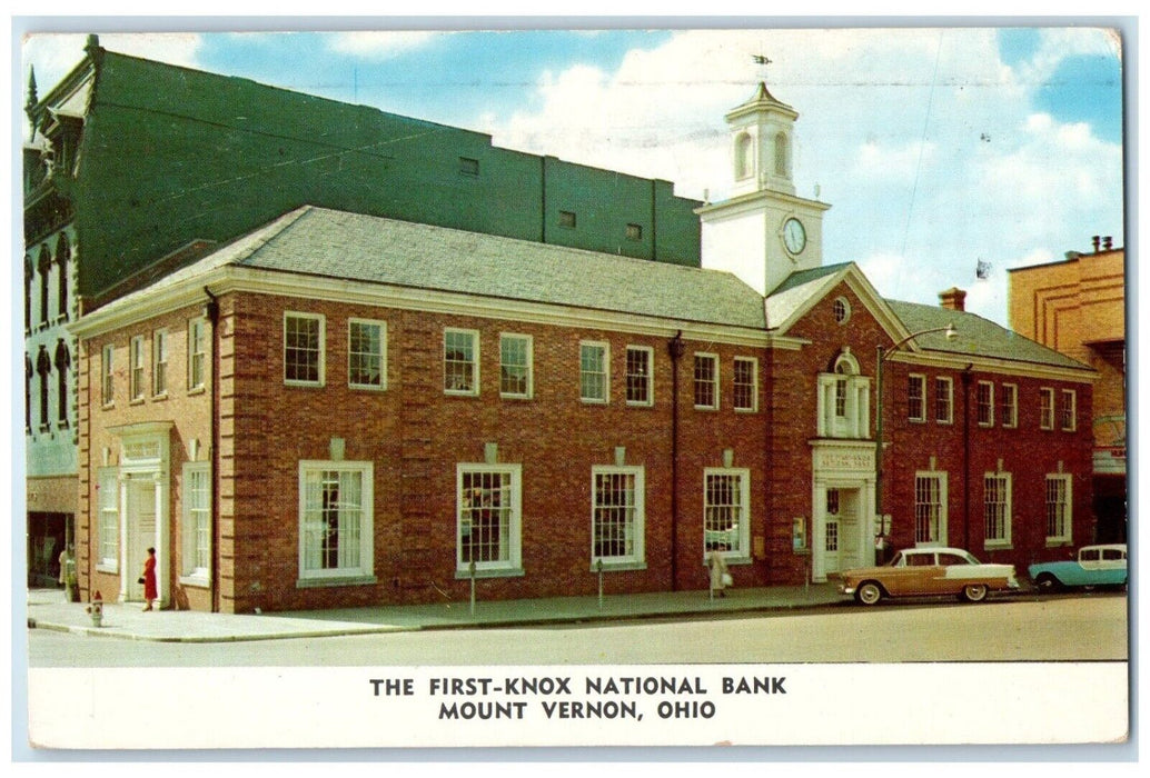 1963 The First Knox National Bank Building Mount Vernon Ohio OH Vintage Postcard