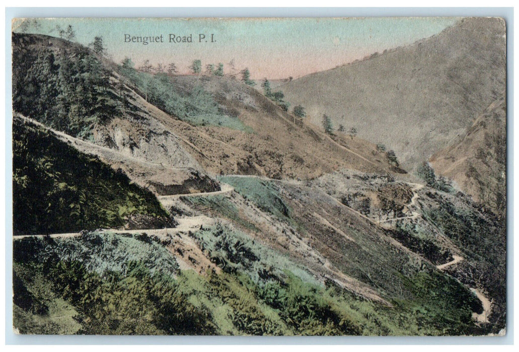 1909 Benguet Road Philippines Island Hebron IL Posted Antique Postcard