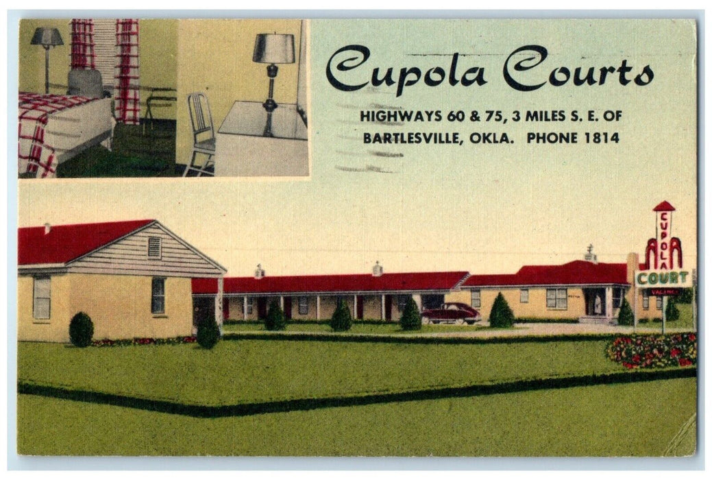 1951 Cupola Courts Motel Bartlesville Sapulpa Oklahoma OK Vintage Postcard