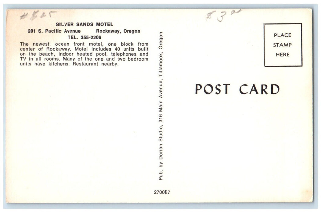 c1950's Silvers Sand Motel Rockaway Oregon OR Room Pool Multiview Postcard