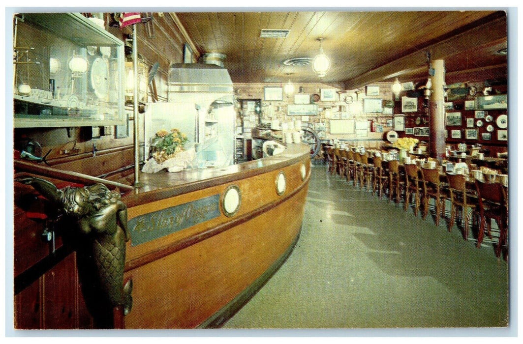 c1950's Shellfish Restaurant Dining Room Interior Portland Oregon OR Postcard