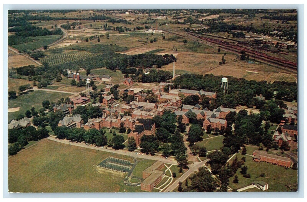 c1960 Birds Eye View Pontiac State Hospital Pontiac Michigan MI Vintage Postcard